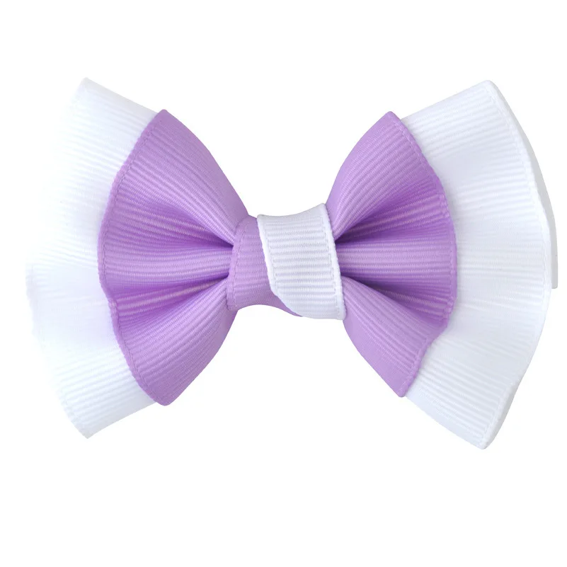 MengNa 3 &quotдевушки Grosgrain ленты волос бант с зажимами два цвета Hairbow Дети шпильки