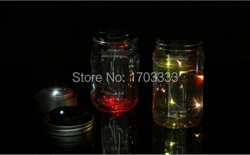 Меняющие цвет Серебристые крышки для банок с питанием от солнечных батарей