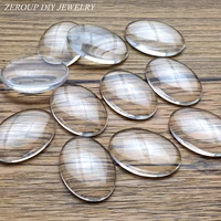 zeroup 15pcslot 18x25mm handmade transparent clear glass cabochon domed oval jewelry accessories supplies for jewelry
