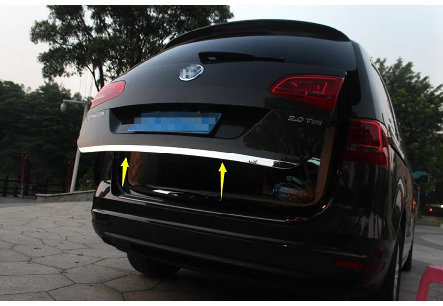Для Volkswagen Sharan 2012 2013 Задняя Крышка багажника отделка багажника дверная ручка крышка багажника отделка яркое серебро