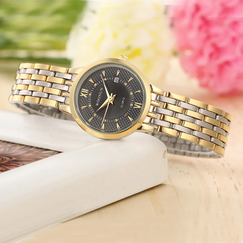 Лидирующий бренд роскошные золотые часы Для женщин Женева кварцевые наручные