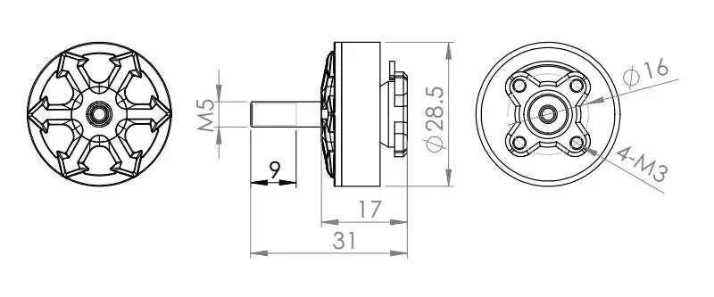 DYS Samguk серия Shu 2306 2250KV 2500KV 2800KV 3-4S 1750KV 4-6S бесщеточный двигатель для моделей RC Мультикоптер запасные части Accs