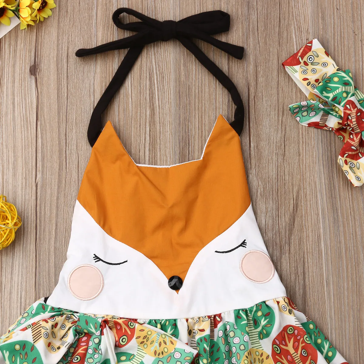 Платье для маленьких девочек с героями мультфильмов милое платье-пачка лисой и