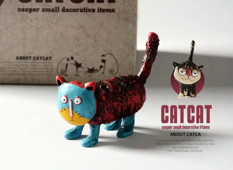 Мини статуя кота/скульптура из смолы/коллекционные статуэтки ручной работы