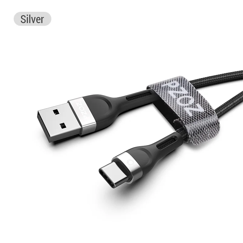 Sliver PZOZ Тип usb C Быстрая зарядка usb c usb кабель Тип-c данных шнур Зарядное устройство usb-c для samsung S10 S9 S8 нота 10 A50 xiaomi redmi note 8 7 huawei Быстрая зарядка usb c Тип-c данных шнур Зарядное устройство usb - Цвет: Sliver