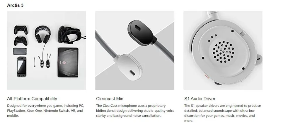 SteelSeries Arctis 3 Универсальная игровая гарнитура для ПК, Playstation 4, Xbox One, nintendo Switch, VR и iOS