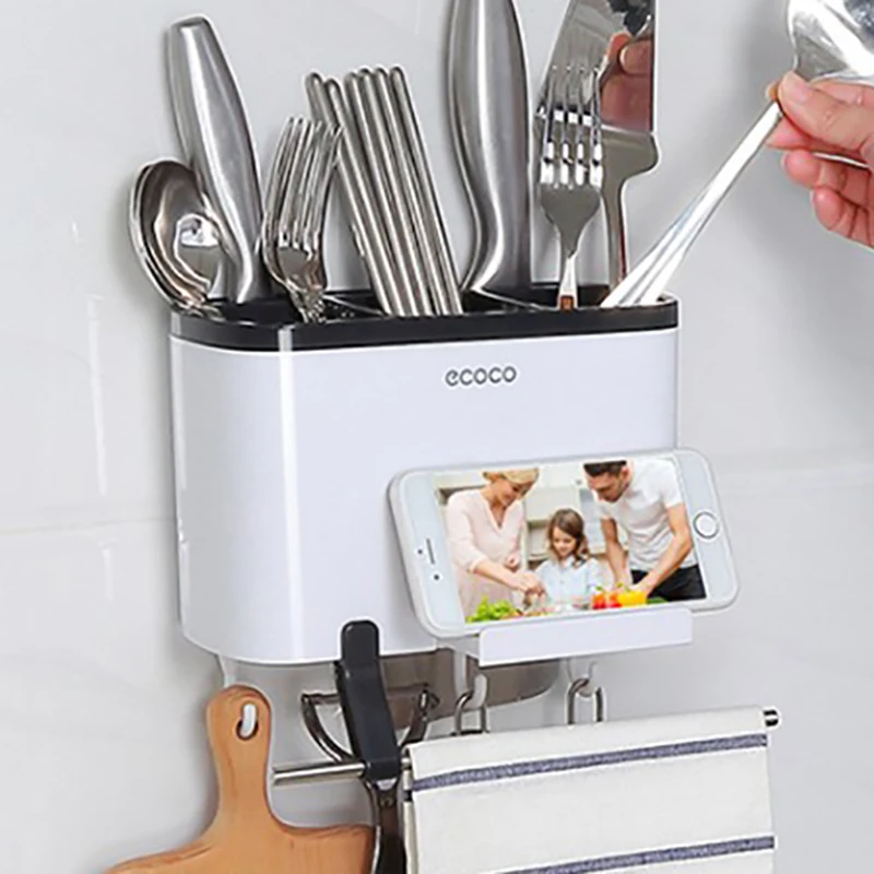 

Wall Kitchen Rack Storage Rack Towel Rack Kitchen Knives Spoons Hanging Sundries Storage Rack Kitchen Accessories Organizer