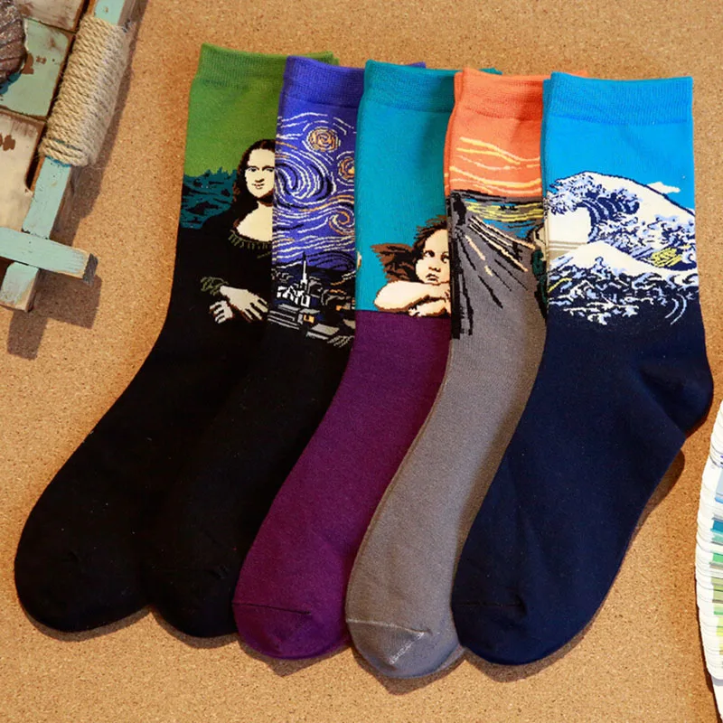 1 пара дизайнерских женских носков с изображением Ван ОГА уличных граффити в