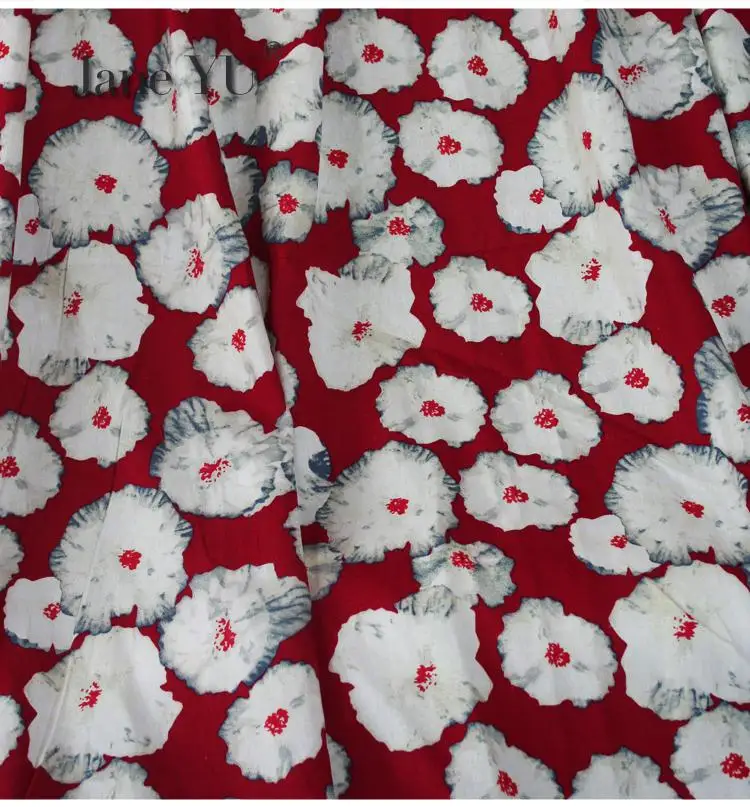 3 цвета Ретро Лен ткань из хлопка и льна с принтом Qipao для платья одежды ткани
