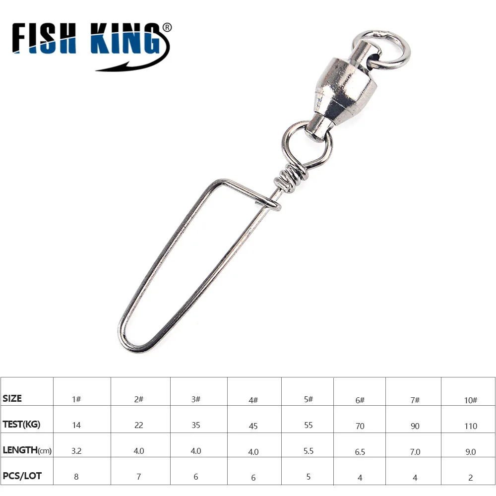 Рыбий король 1 упаковка # 10 шариковый подшипник рыболовный шарнир с берегом вид