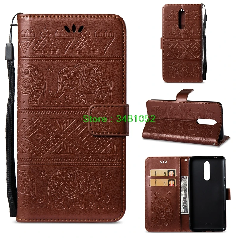 Флип Elephant Coque для Nokia 8 Dual чехол Ретро кошелек Искусственная кожа ТПУ Nokia8 TA-1004 ta- 1012