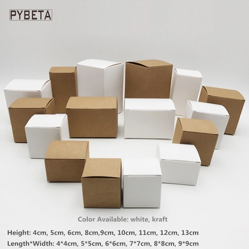 

50pcs/lot Blank White Paperboard Craft Gift Boxes Kraft Paper Box for candy DIY handmade soap candle sample valve tubes package