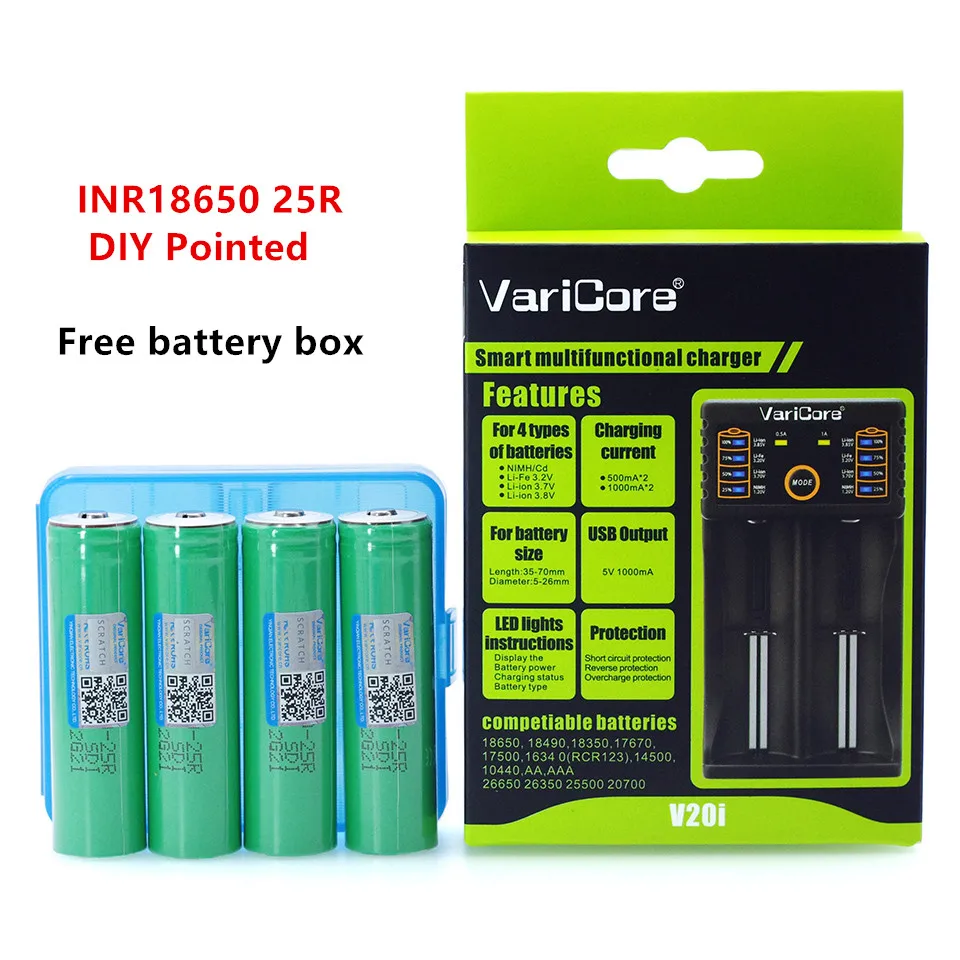 VariCore V20i зарядное устройство 18650 литиевая батарея INR18650 25R и HE4 HG2 для электронной