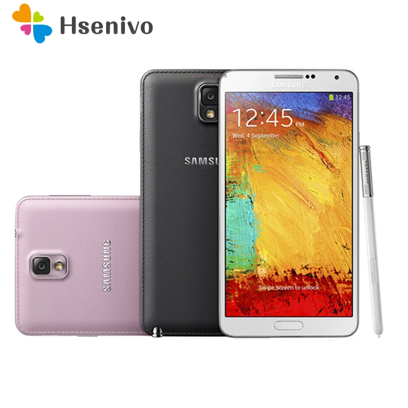 Восстановленный Samsung Note 3 Оригинальный сотовый телефон Galaxy N900 N9005 четырехъядерный