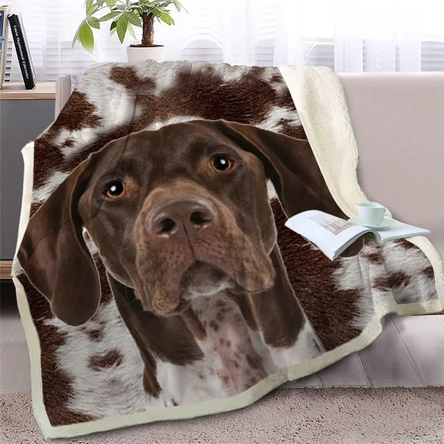 BlessLiving French Bulldog Sherpa Blanket on Bed Animal Dog Throw Blanket for Adult Brown Gray Bedding mantas para cama 150x200 2