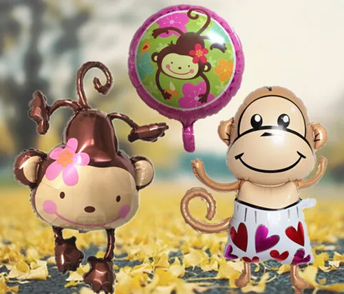

4pcs big cute lovely animal monkey foil balloons,ballon,birthday wedding party decorations supplies kid children girls boys baby