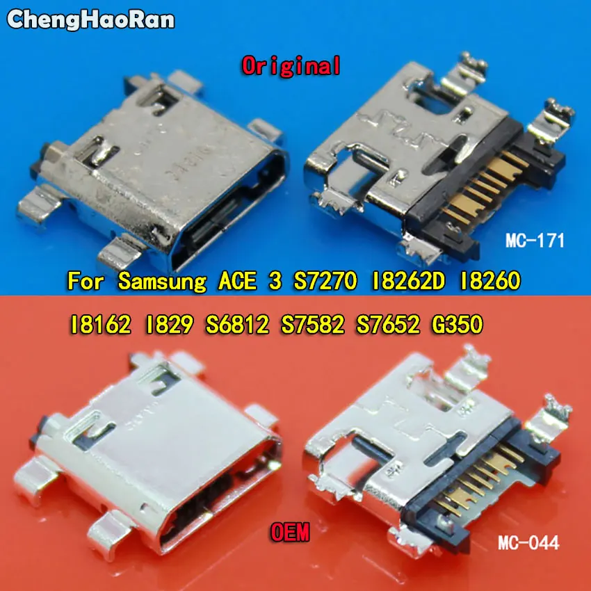 ChengHaoRan 10x Micro USB разъем для зарядного порта док-станции Samsung ACE 3 S7270 I8262D I8260 I8162 I829 S6812