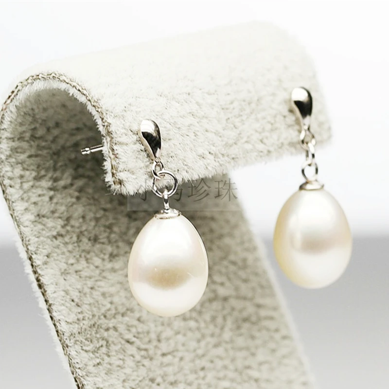 Женские серьги из серебра 925 пробы с натуральными пресноводными каплями риса 9 10