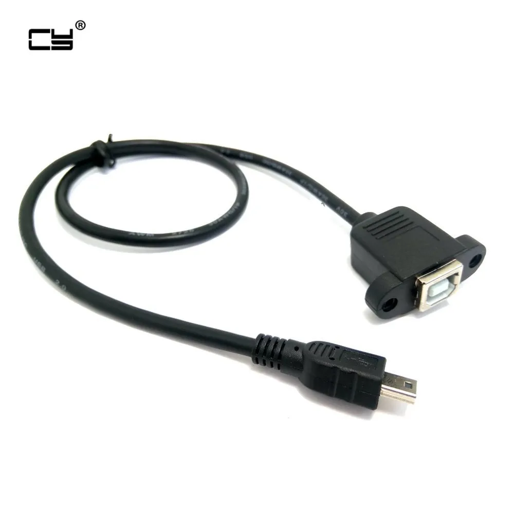 Мини USB 5pin папа к B гнездовой панельный кабель типа крепления 50 см с винтами мини usb