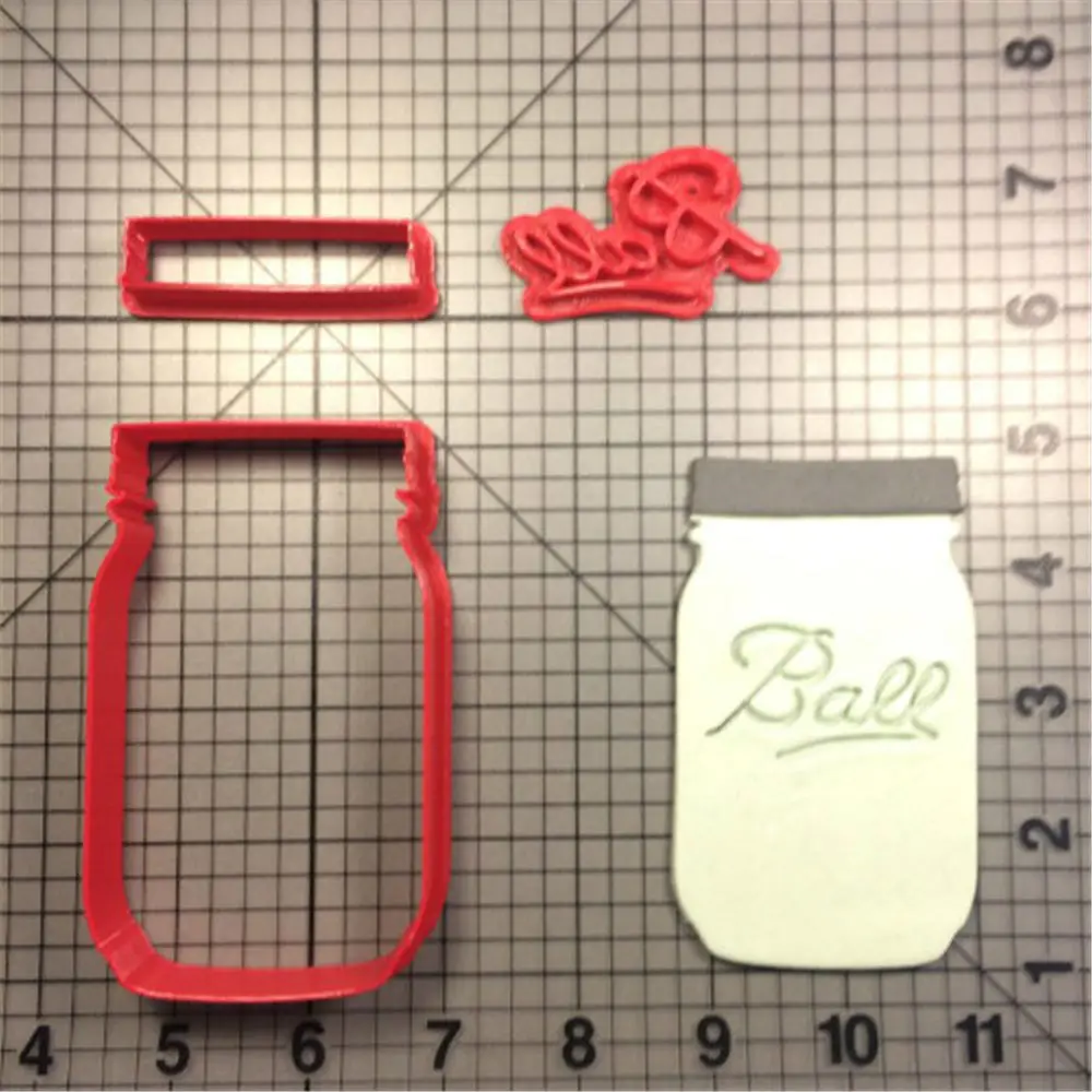 Mason Jar дизайн резак для печенья набор на заказ 3D печать помадка кухонная принадлежность для резки украшения инструменты формы для торта
