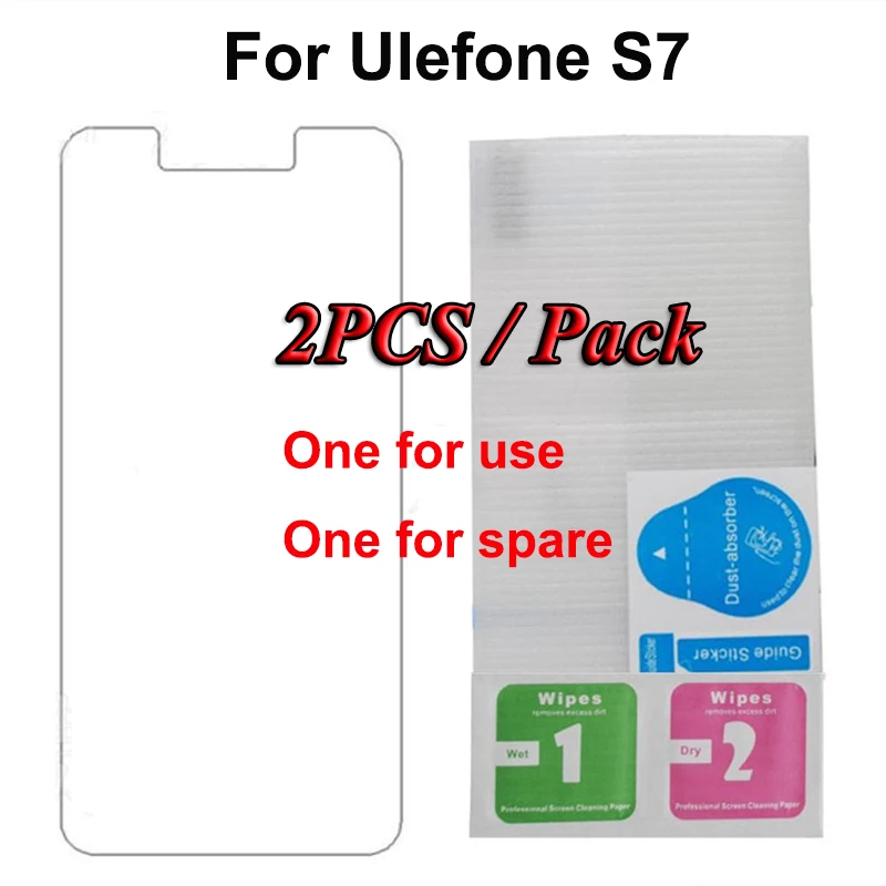 

2PCS 2.5D Explosion Proof Tempered Glass For Ulefone S7 Screen Protector Thin Front Phone Films For Ulefone S7 Protective Glass^