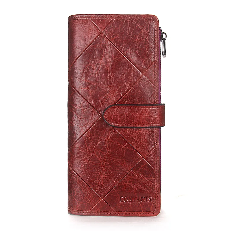 CONTACT'S Новые модные мужские кошельки с длинными кошельками из натуральной кожи и женскими клатчами с карманами для монет - Цвет: style3