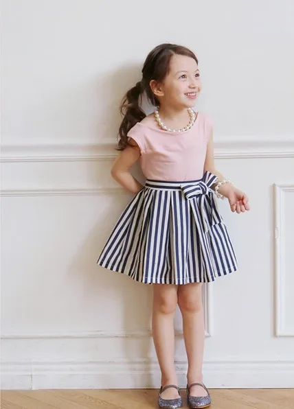 Детская одежда 100% хлопок летнее Новое Хлопковое платье с вертикальной талией без