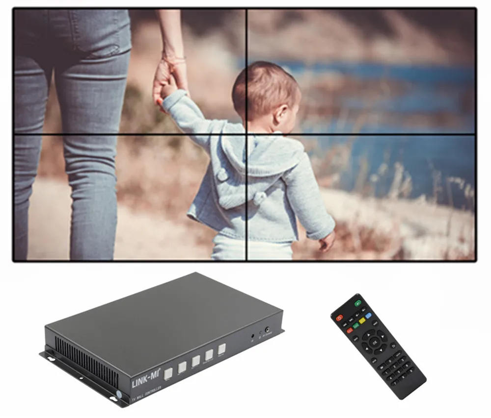 LINK-MI TV04S 2x2 видео настенный контроллер USB/HDMI процессор 4TV показывает Сращивание экрана для светодиодный/ЖК-дисплей