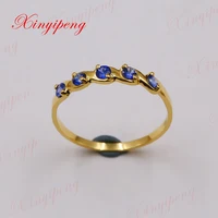 Xinyipeng18K Yellow gold inlaid natural sapphire ring style beautiful women model