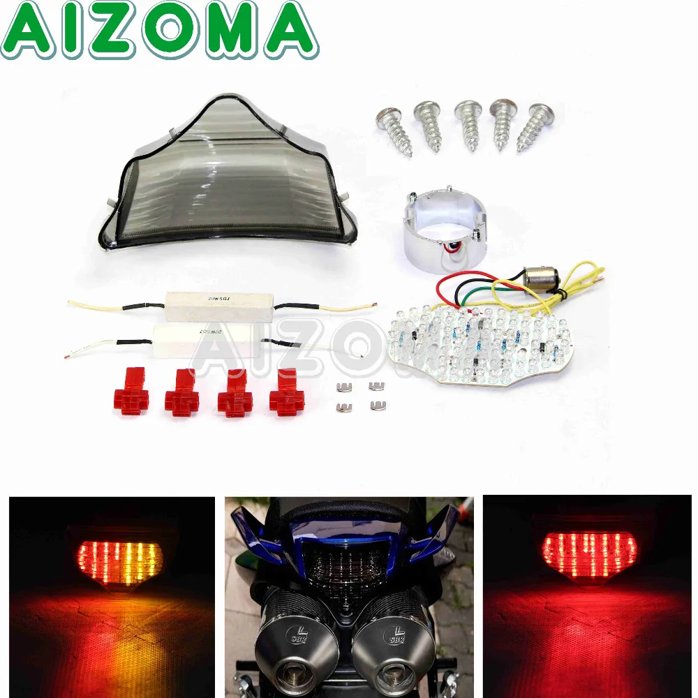 

Integrated Smoke LED Tail Light Turn Signals Lamp Motorcycle Tailight For Yamaha FZ6 Fazer 600 2003-2008