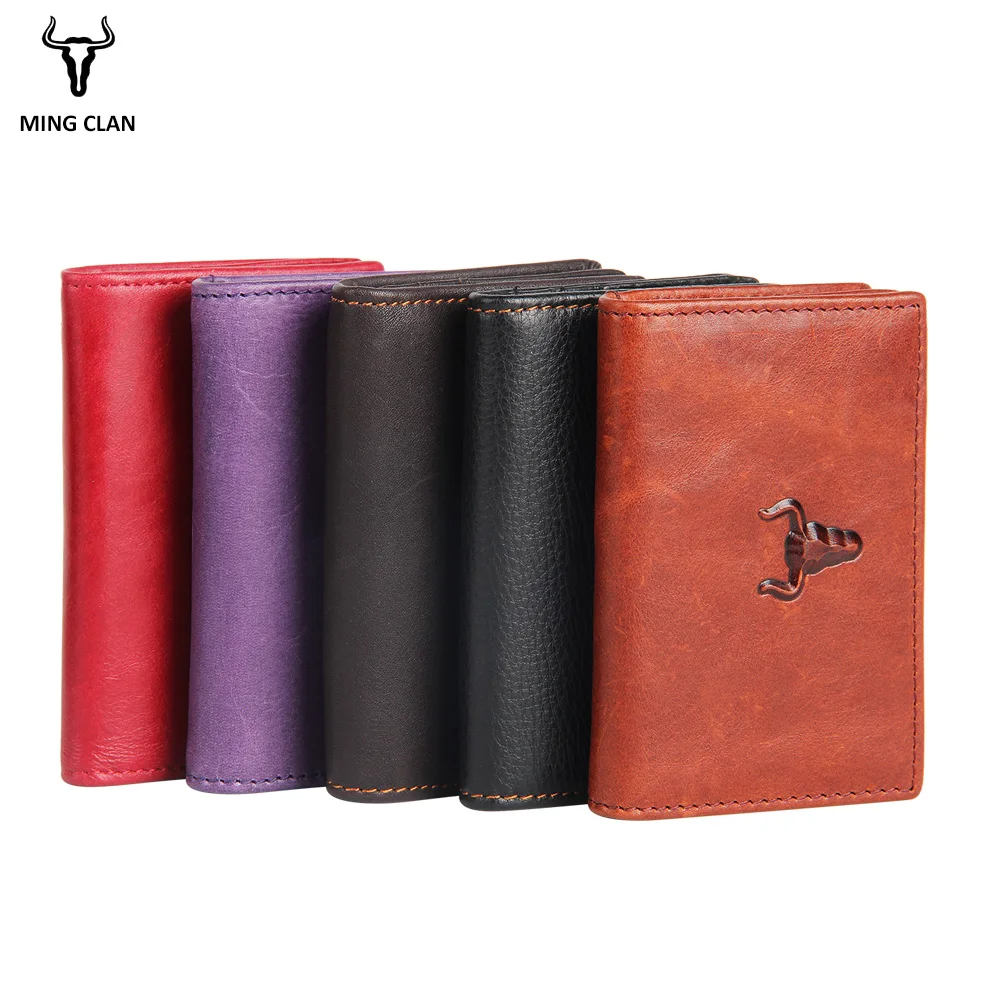Credit Holder Card Fashion Vintage Genuine Leather Mini ID Holders Business Credit Card Holder Slim Bank Case Purse Wallet