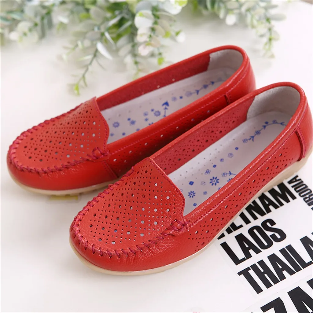 

SAGACE flats shoes women plus size Moccasins Breathable Work Shoe leather shoes Woman Causal Ladies Slip-on Flats Light Loafers