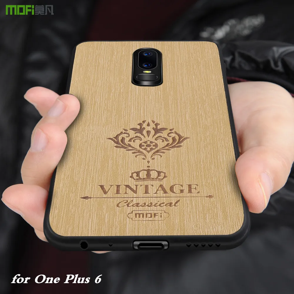 Оригинальный чехол MOFi для One Plus 6 Жесткий Чехол 1 + искусственная кожа Conque Oneplus