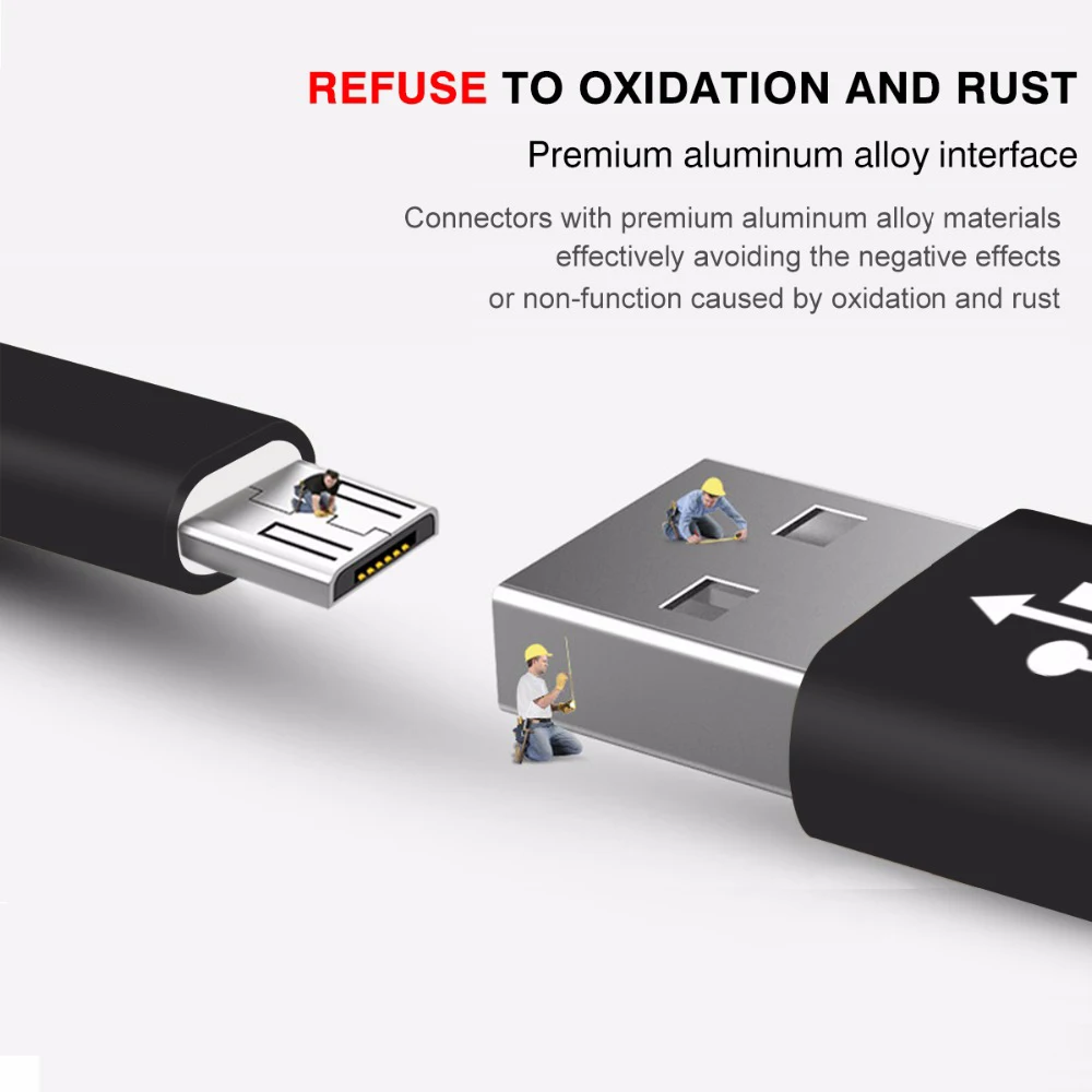 PHOMAX 5Pack Micro USB Cable Nylon Braided 1m/2m/3m Data Sync USB Charger Cable For Samsung huawei xiaomi Android Phone Cables