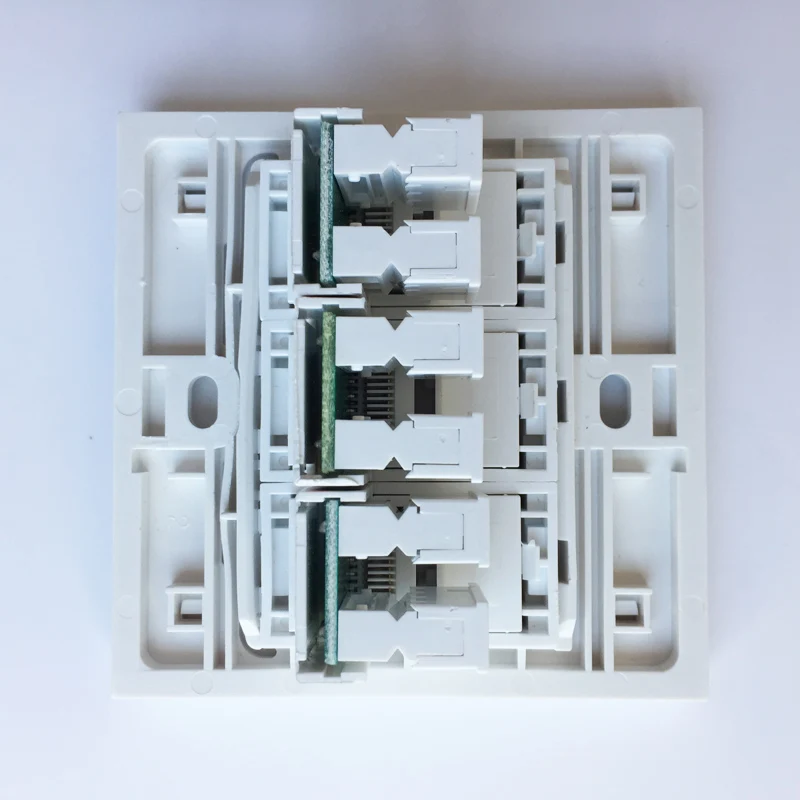 3 порта CAT5 RJ45 настенная панель Интернет LAN штекер с раздвижной крышкой дверь 86x86
