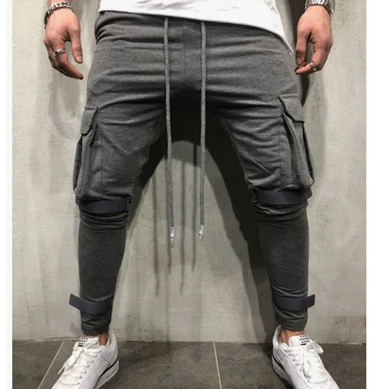 Осень 2019 Горячие Стильные комбинезоны в стиле хип-хоп карманные брюки для мужчин