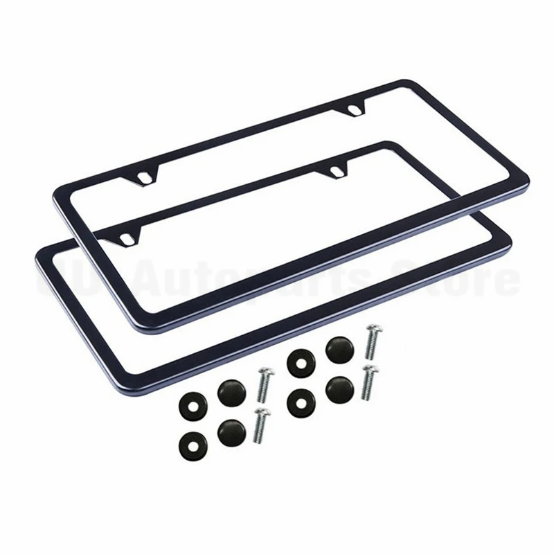 2 шт./лот черная металлическая рамка для номерного знака из нержавеющей стали