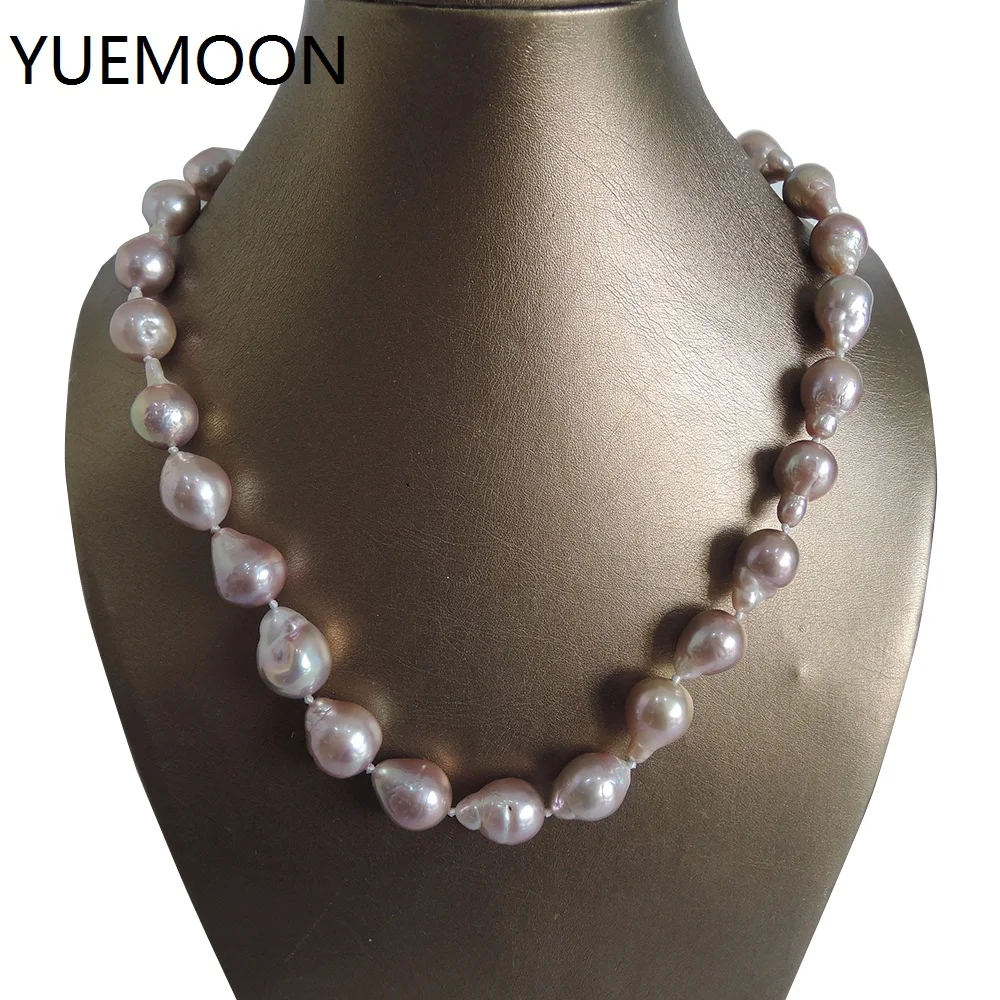 100% NATURE FRESHWATER Baroque PEARL NECKLACE and bracelet matched-11-13 MM big PURPLE pearl NECKLACE-IN PURPLE COLOR-49-120 CM