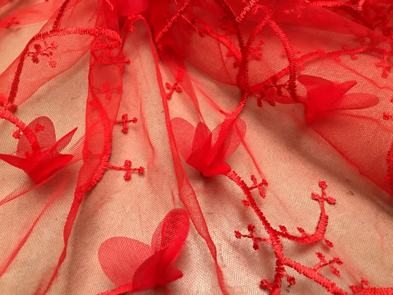 Новинка 2019 трехмерная сетчатая пряжа шифоновая цветочная ткань для платья