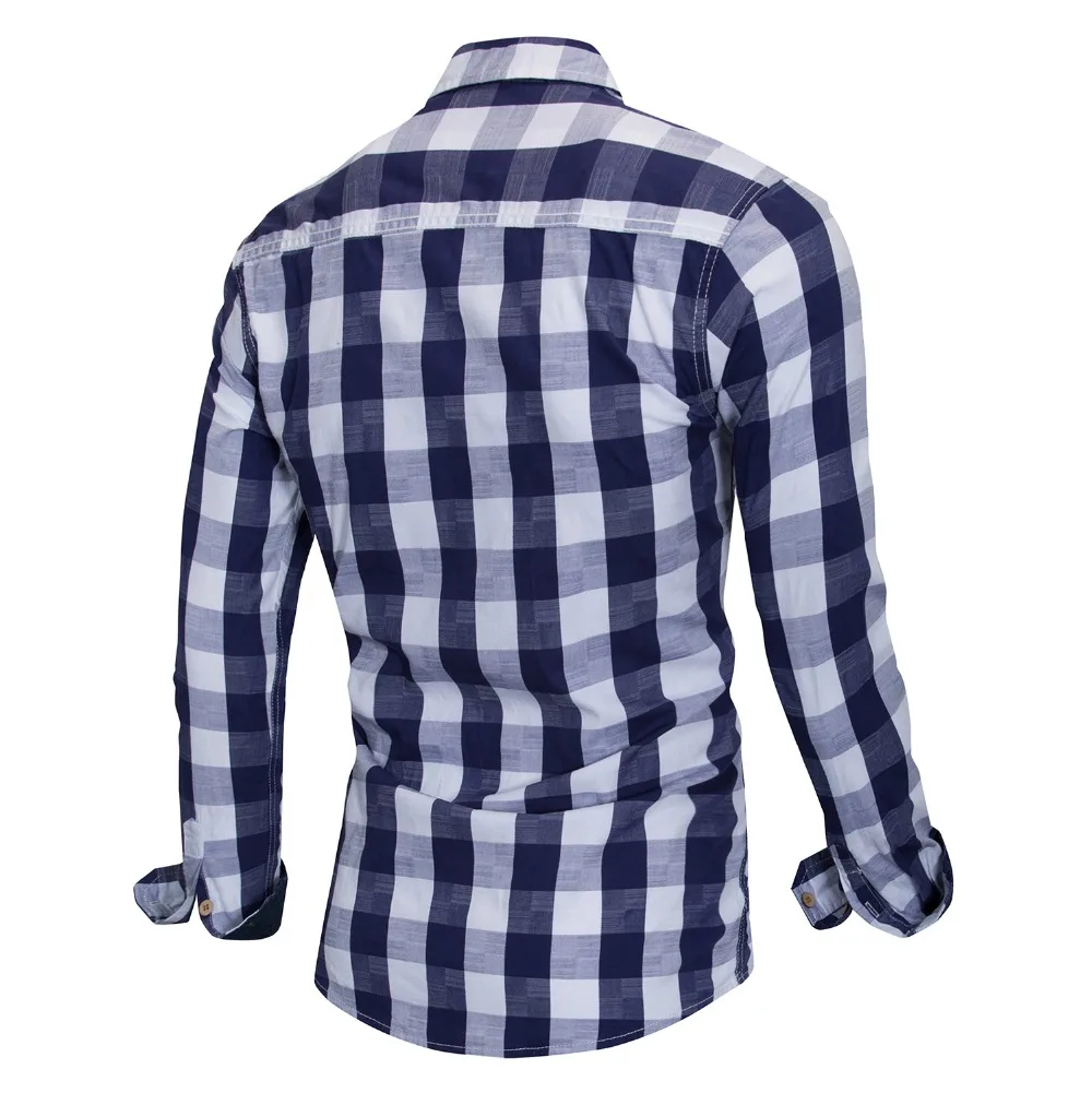 Мужская рубашка новинка 2018 полосатая с длинным рукавом Camisa Masculina весна лето
