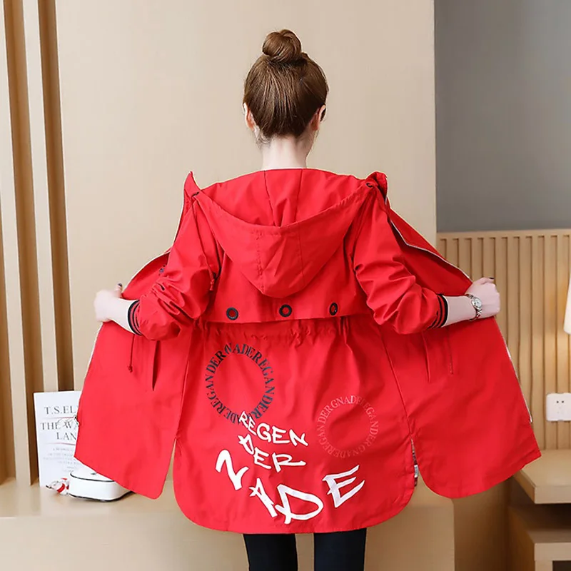 Fashion New Women Trench Coat Solid Loose Hooded Pocket Zipper Lightweight Windbreaker Outwear Female Casual 2019 Plus Size Q386 | Женская