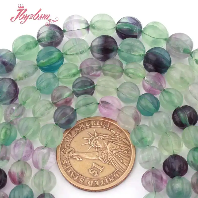 8mm,10mm Smooth Multicolor Pumpkin Fluorite Beads Natural Stone Beads For Necklace Bracelets Jewelry Making 15