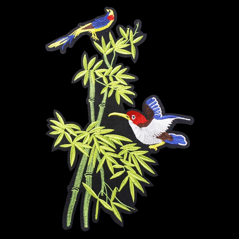 1 шт. Бамбуковая птица дизайн вышивка железо аппликация нашивки наклейка