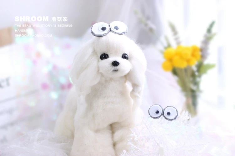 

Pet Maltese dog headdress Tactic pony Halloween cartoon big eyes 10pcs