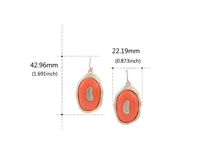 Antique Jewelry Gold Plated Round Shaped Enamel Pendant Simple Design Vintage Women Charm Dangle Earring | Украшения и аксессуары