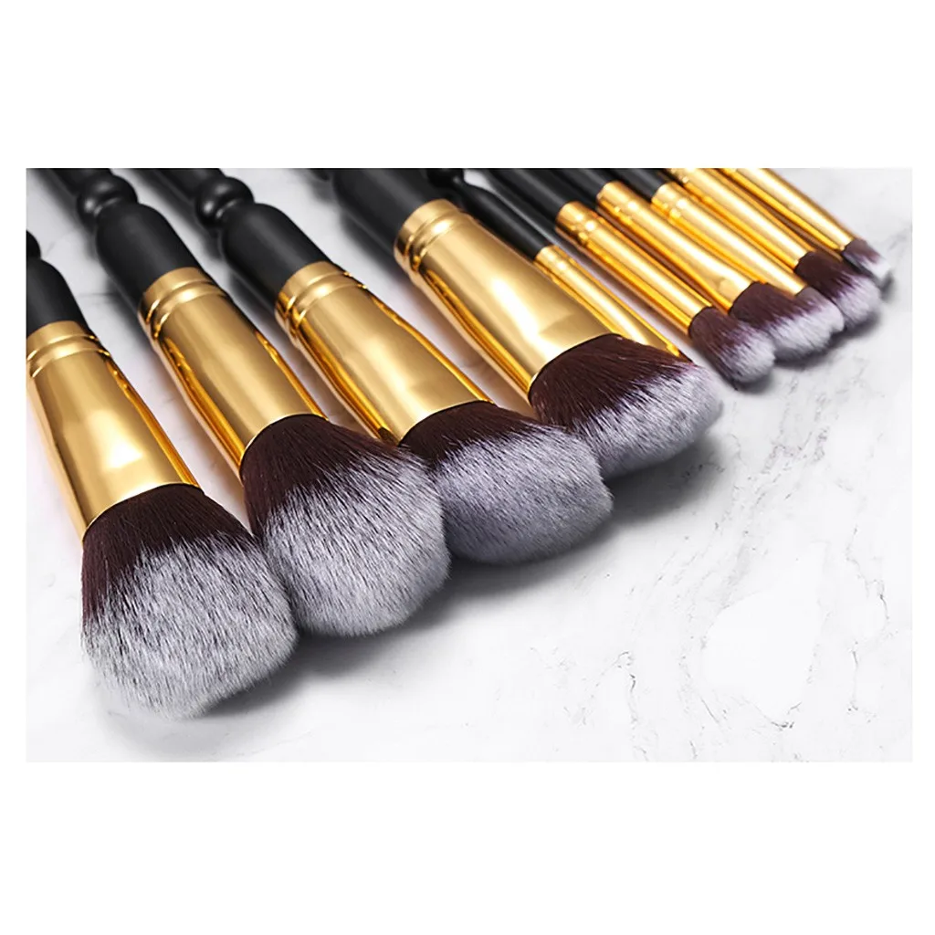 Набор кистей для макияжа Brochas Maquillaje Pinceis de maquiagem коричневый фон с деревянной