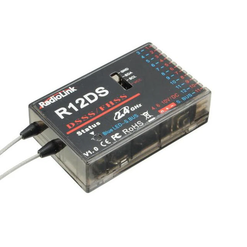 Radiolink R12DS 2 4G 12CH FHSS DSSS Spread Spectrum двойной антенный приемник|Детали и аксессуары| |