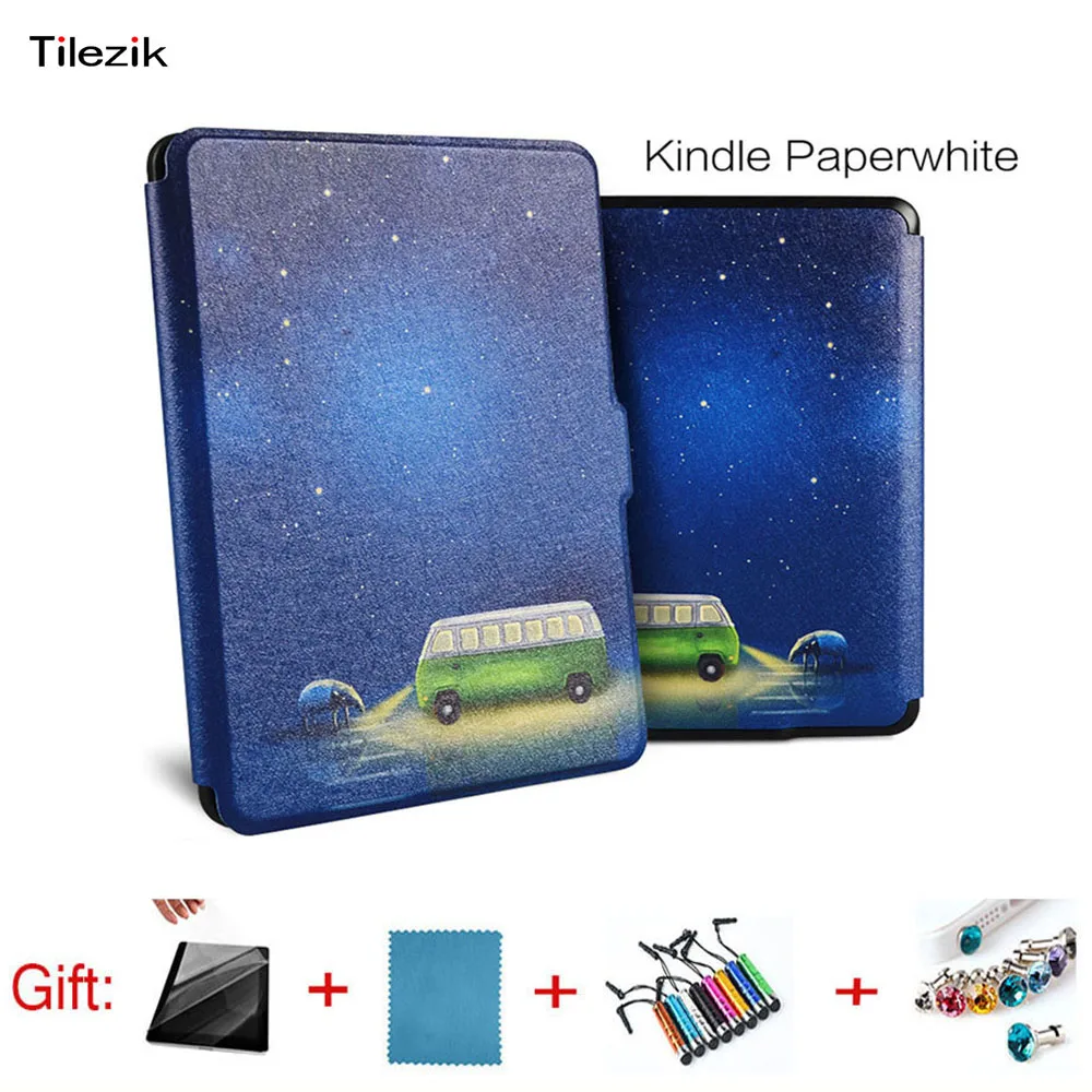 Smart Kindle Paperwhite folio Case PU кожаный чехол авто сна для Amazon 1 2 3 6 дюймов|Чехлы планшетов и