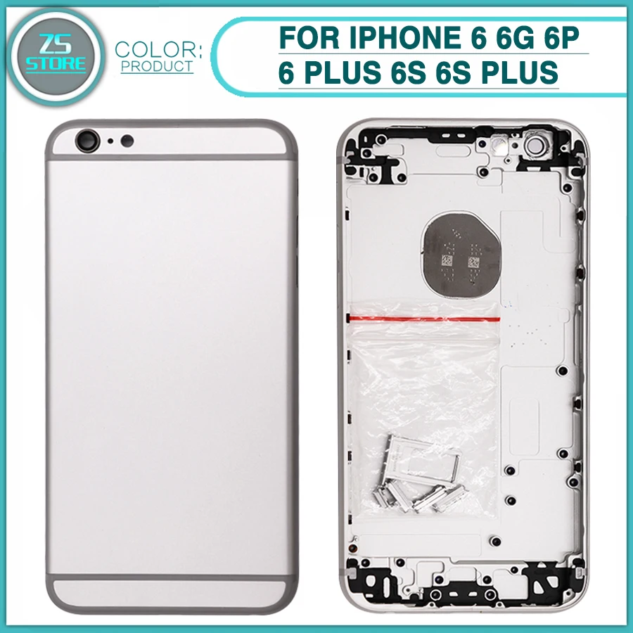 Задний корпус чехол для iPhone 6 S Plus задняя панель батареи + средняя Замена задней