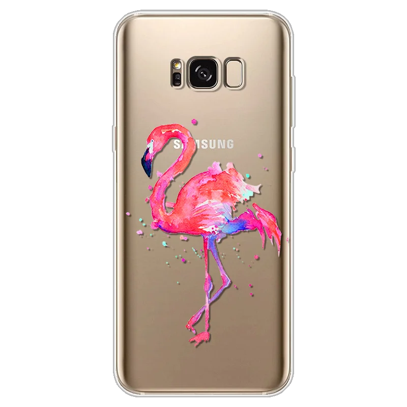 Фламинго чехол для samsung Galaxy S5 S6 S7 край S8 S9 Plus Note 8 9 A3 A5 A6 A8 J2 J3 J5 J7 Prime ТПУ прозрачный чехол для телефона